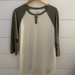 Large Sitka 3/4 length baseball t shirt